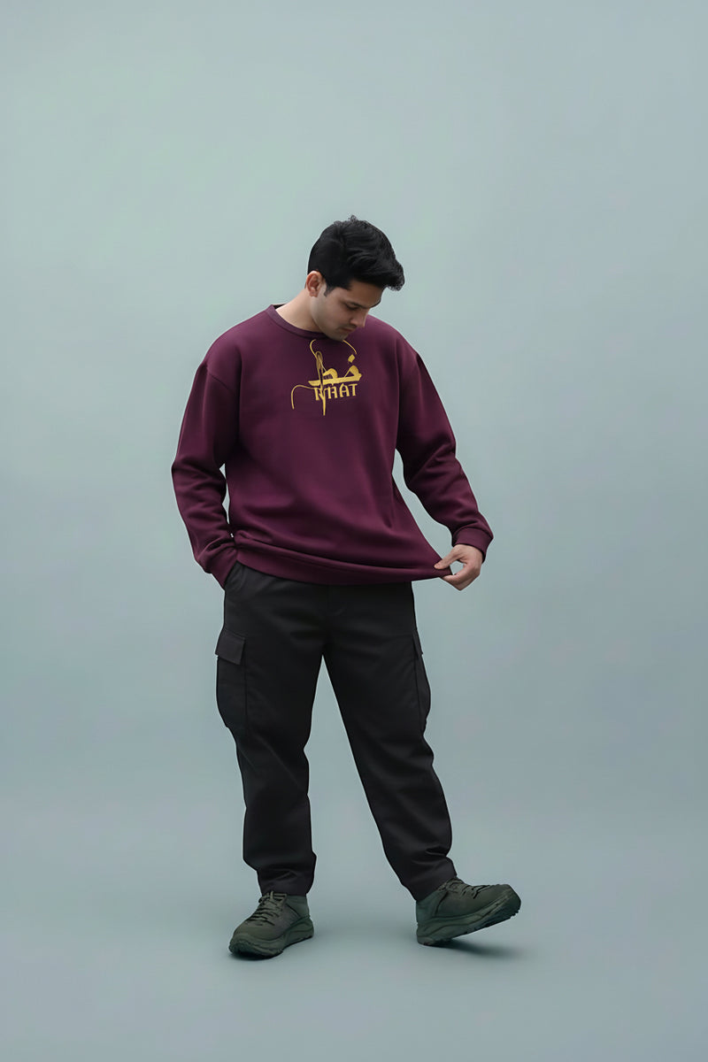 Royal Burgundy "Khat" Graphic Crew