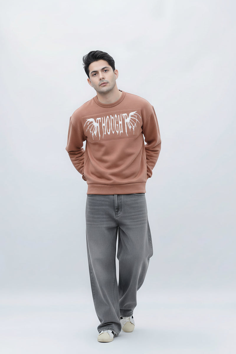 Rust Winged Thought Fleece Sweatshirt